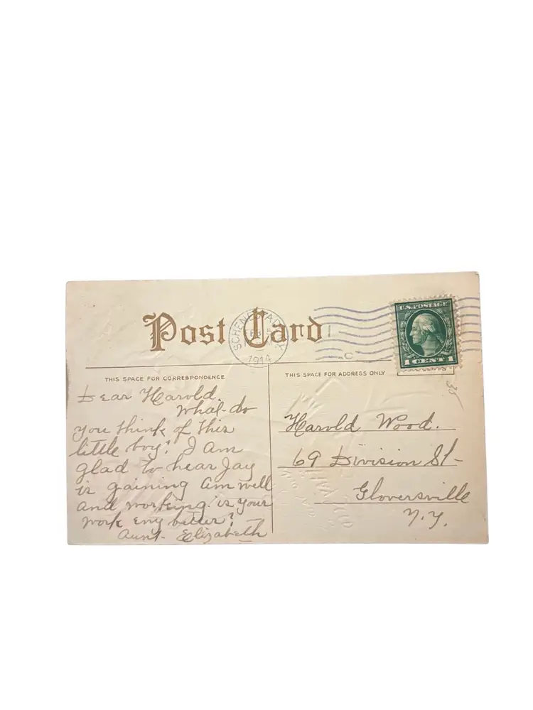 Atq. Vinegar Valentine Postcard Who Said Hay Seed Spider Anthropomorphic Hearts