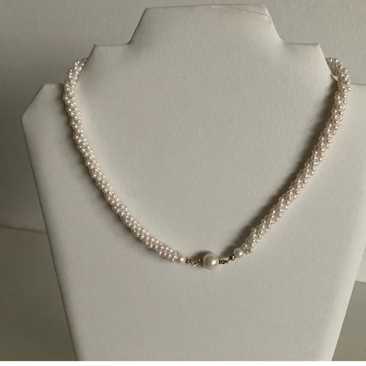 1960’s Twisted Faux Pearl Triple Strand Necklace