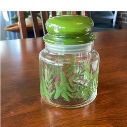 Fern glass lid canister