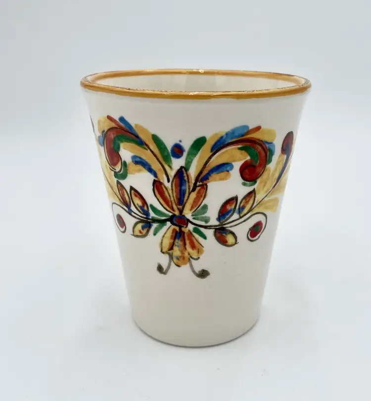 Made In Italy Coffee Mug/Tea Cup, Flared, Hand-painted Pottery, 14 oz.