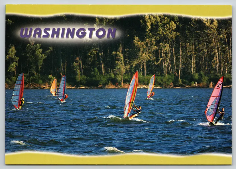 Postcard Wind Surfing Washington Water Sports - John Marshall - 15048