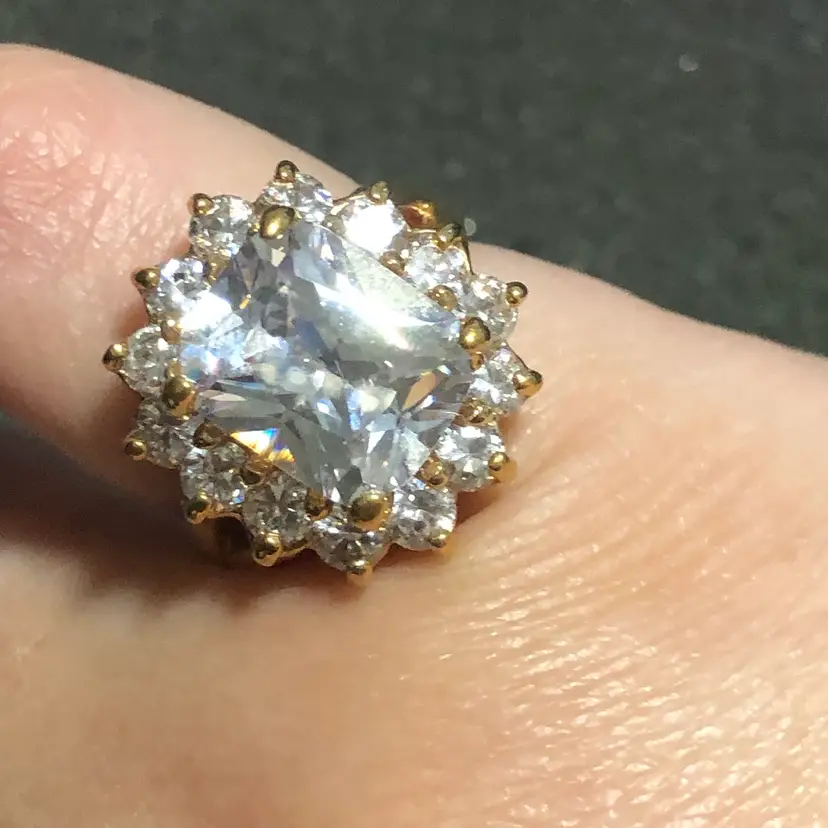 Gold-Tone & Cubic Zirconia Statement Size 6 Ring