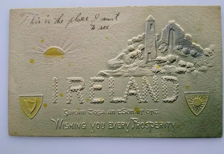 St. Patrick's Day Postcard Ireland Castle Embossed Tanner Vintage 1907 Indiana