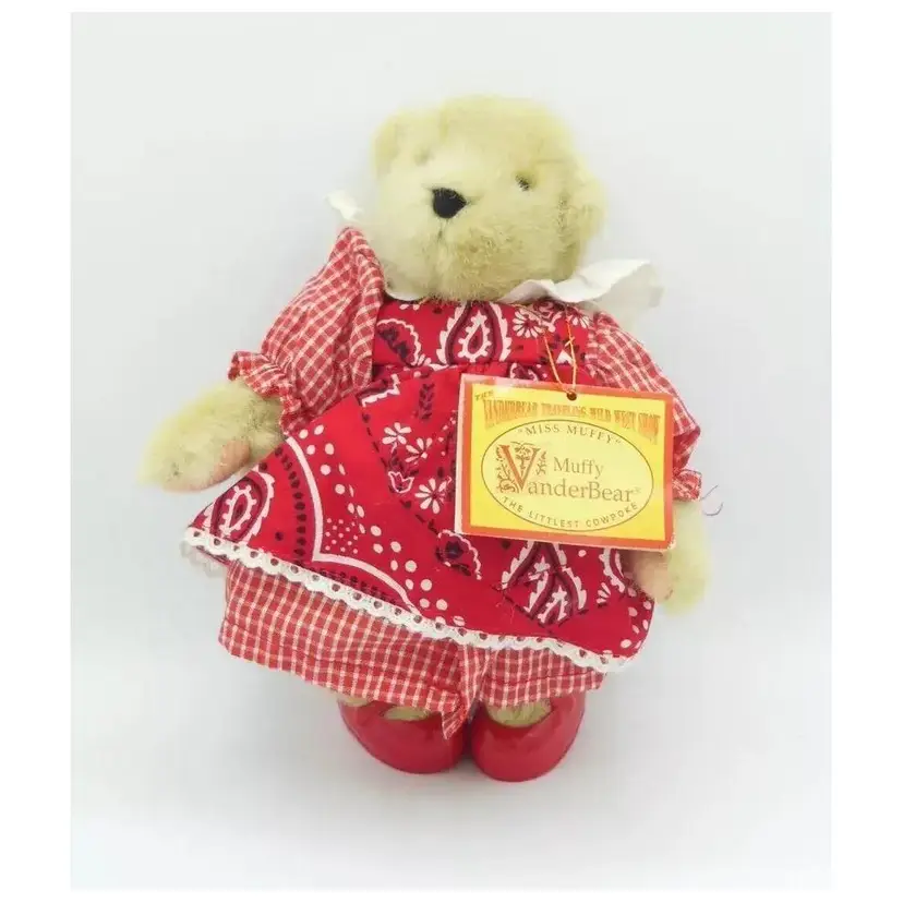 MUFFY VANDERBEAR PLUSH, Miss Muffy The Littlest Cowpoke 1991 8" Vintage