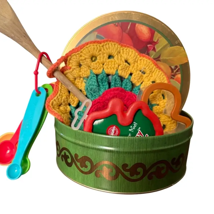 Baking Vignette Tin With Cookie Cutters And Utensils