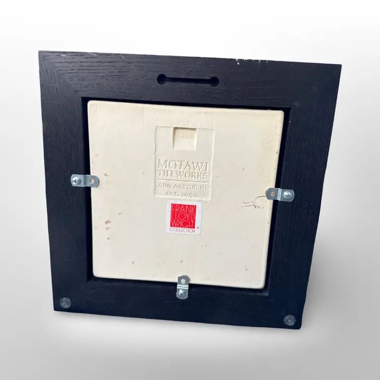 Motawi Tileworks Frank Lloyd Wright Frozen Spheres Framed 8x8 Tile Ebony Frame