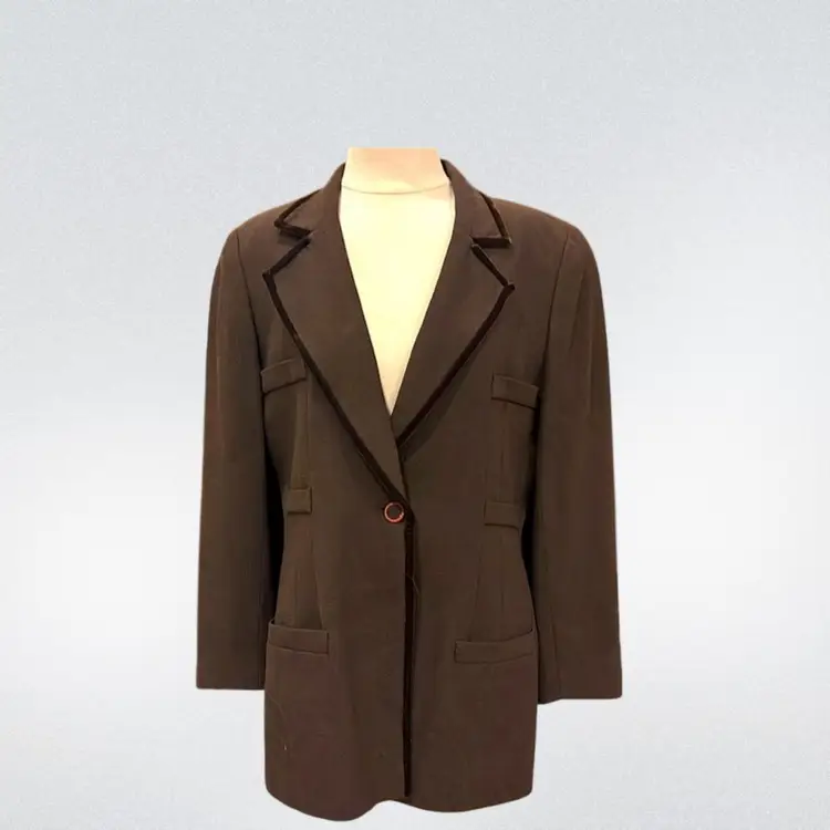 Vintage 1980s Emanuel Ungaro Paris Collection Brown Blazer Size 48 XL