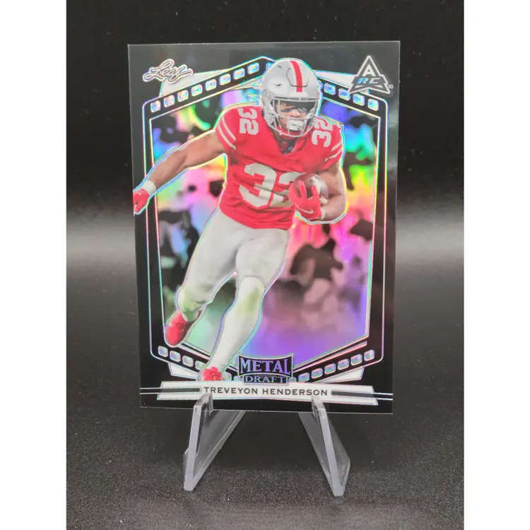 TreVeyon Henderson 2022 Leaf Metal Draft Black Prismatic ARC Refractor Ohio State University Buckeyes