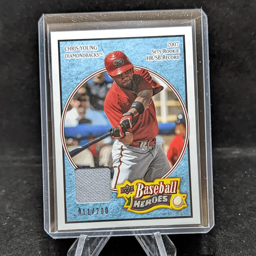 2008 Upper Deck Baseball Heroes Chris Young Light Blue Jersey /200 - Arizona Diamondbacks c-11