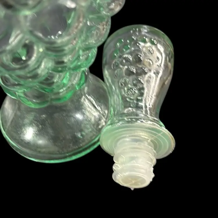 Pale Green Glass Italian Empoli Wine Bottle 11” tall