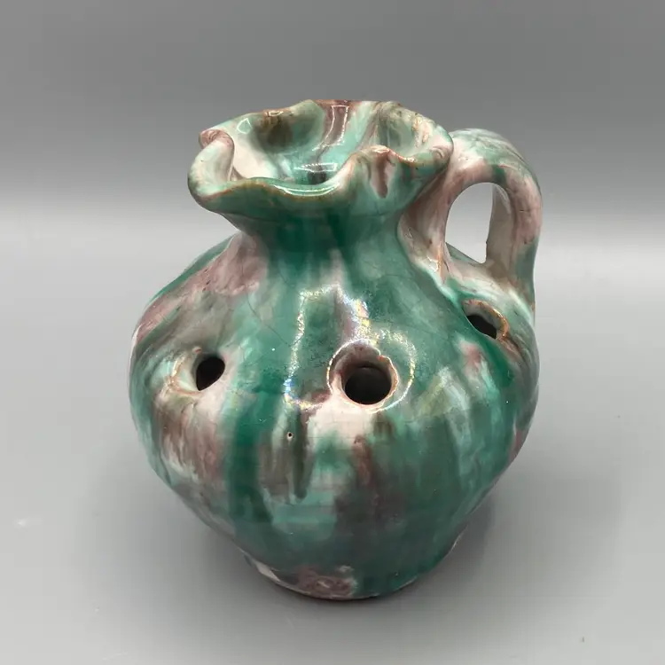 Williamsburg Reproduction Pottery Flower Frog Pitcher Marked - AS IS