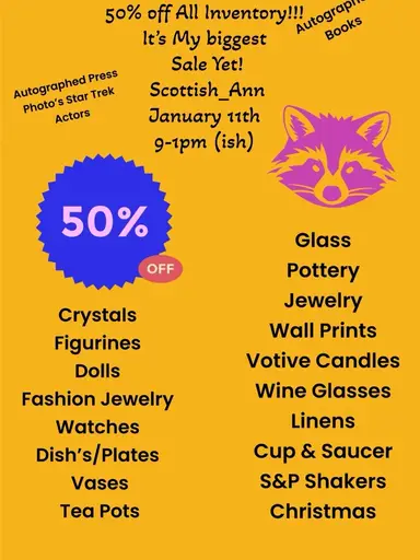 Biggest 1/2 Price Inventory Sale🏴󠁧󠁢󠁳󠁣󠁴󠁿All Items Shown At Full Price Will Be Halfed Before Purchase
