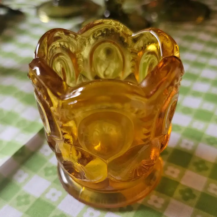Amber glass toothpick holder