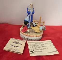 Disney Musical Memories Fantasia Porcelain Music Box Sorcerers Apprentice Works!