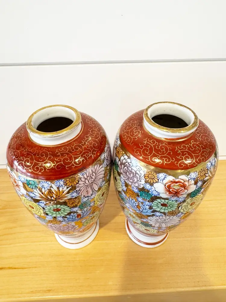 Kutani Millefleur Vase Pair