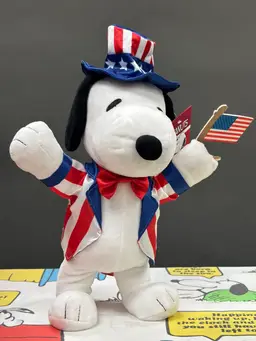 Patriotic Snoopy Animated Plush