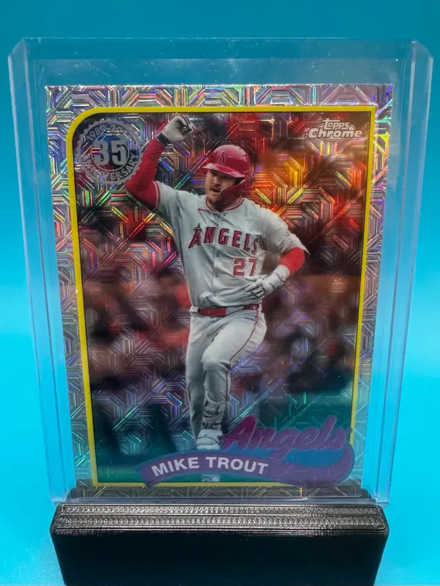 Mike Trout Topps Update Silver Pack 1989 Chrome Mojo Refractor Los Angeles Angels