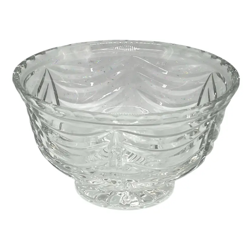 Tiffany & Co Crystal Glass Royal Brierley Footed Round Cut Swags Bowl 5.8 in diameter