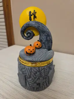 Disney's Nightmare Before Christmas Jack & Sally Halloween Jewelry Trinket Box