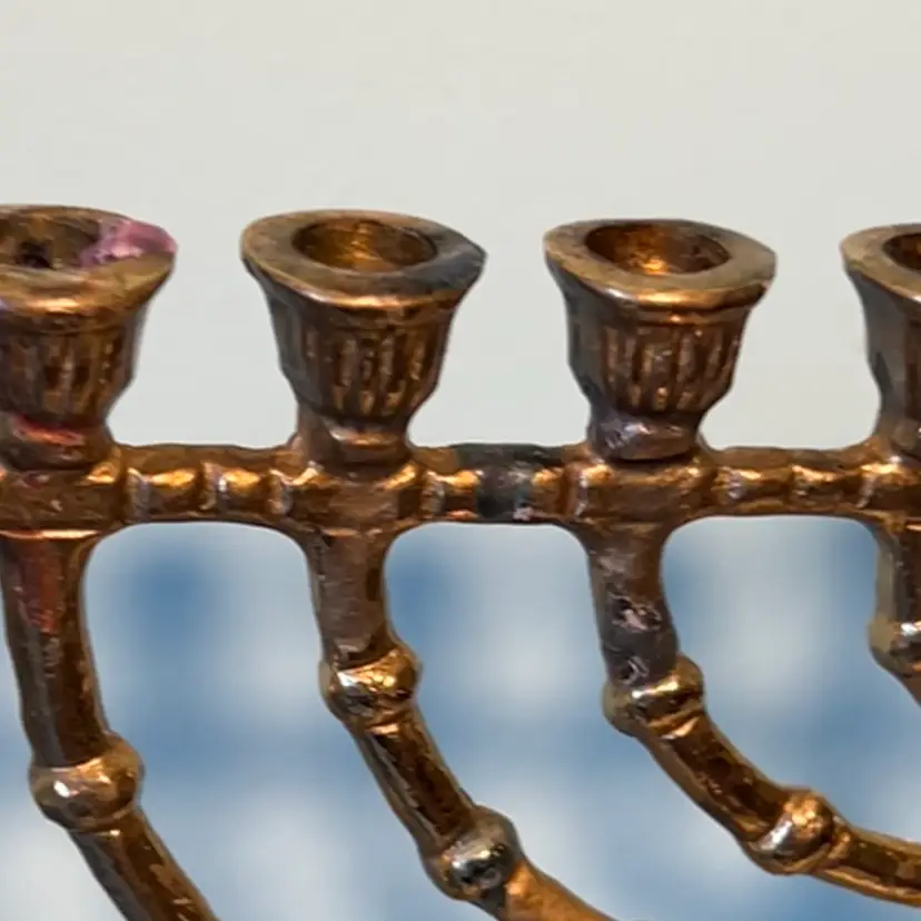 Vintage Brass Chanukah Menorrah Made In Israel (KK)
