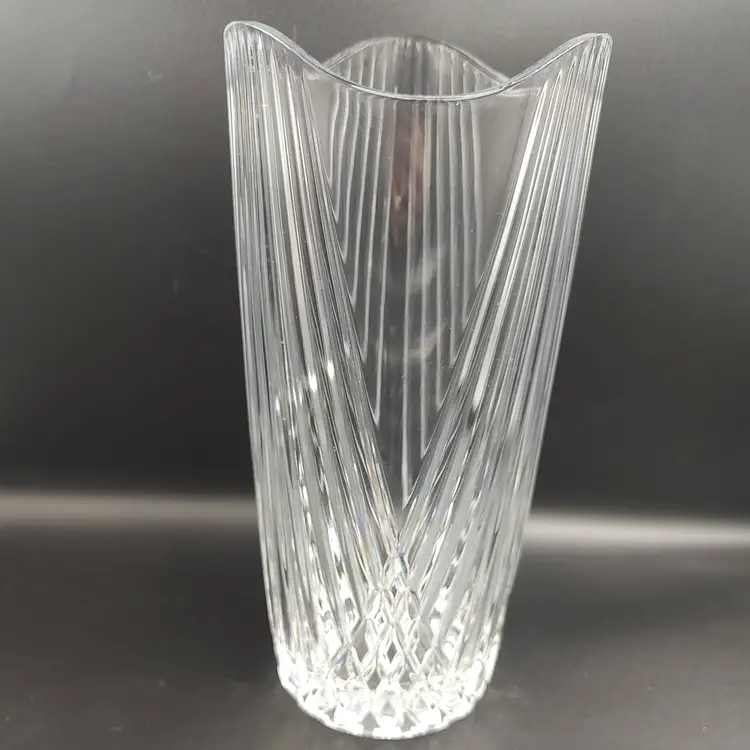 Vtg Cristal D' Arques 24% Lead Crystal Combourg Pattern Vase