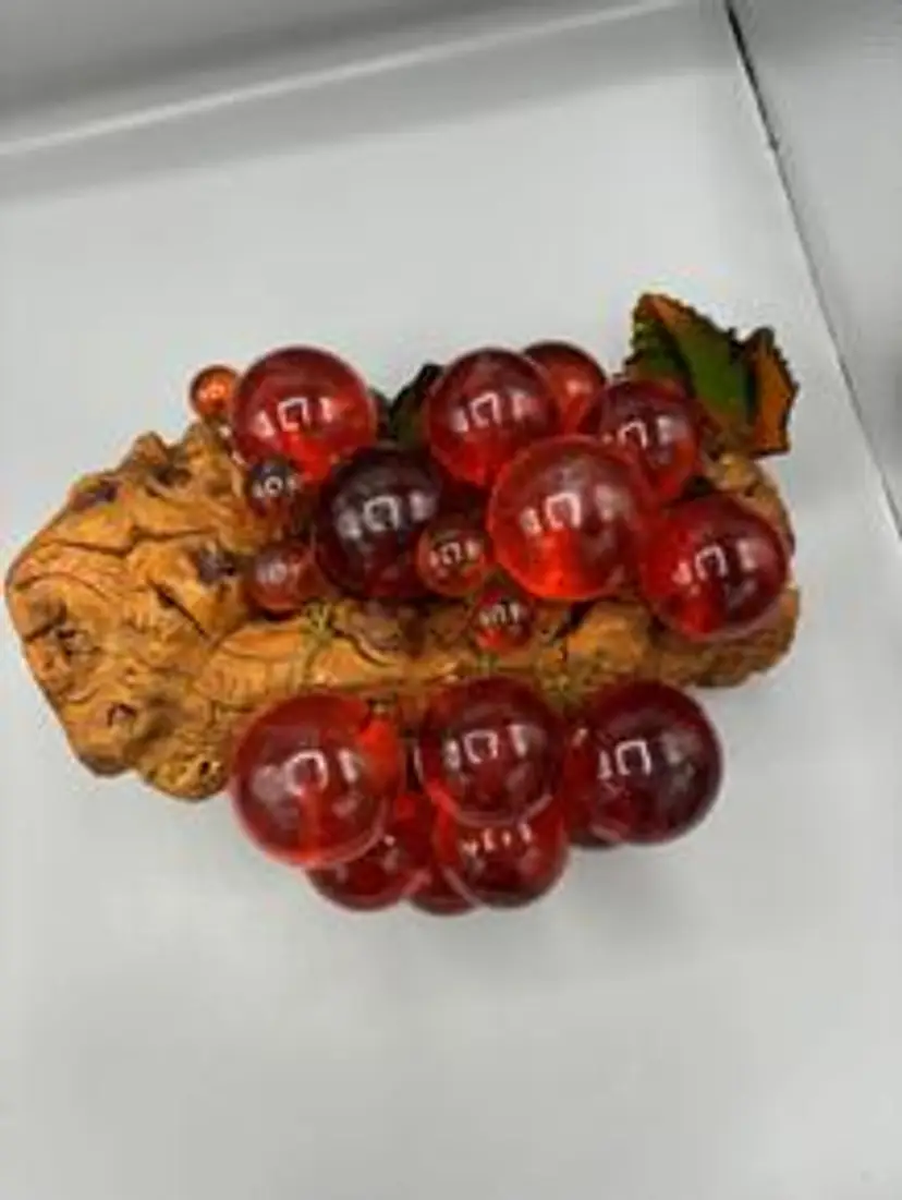Large Amber grapes on wood