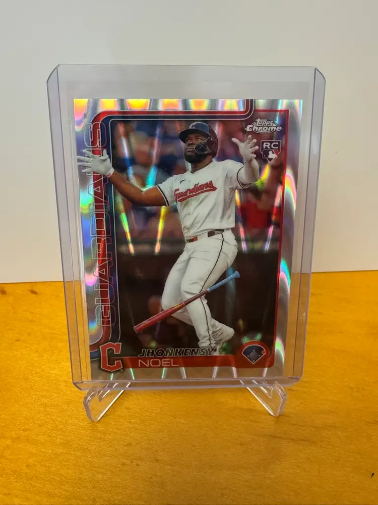 Jhonkensy Noel 2025 Topps Chrome Ray Wave Refractor Rookie Card - Cleveland Guardians