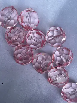 Lucite Swarovski Light Pink Round Beads