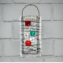 Fused Glass Wall Pocket 7.5”L Including Handle By 3”W