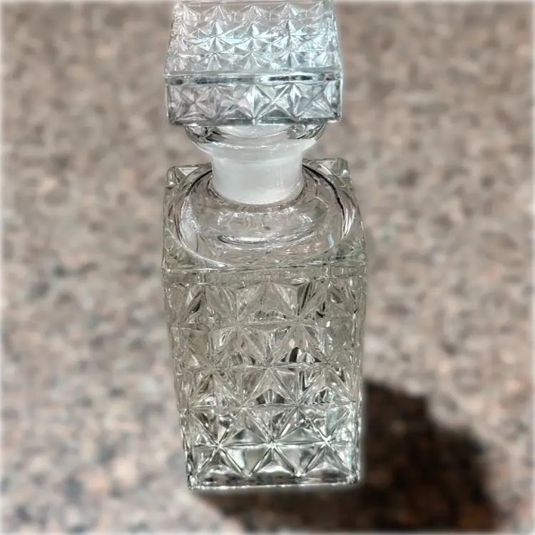 Antique SS Pierce Princess Arlene Pressed Glass Victorian Perfume Bottle w Stopper 1890s-1910