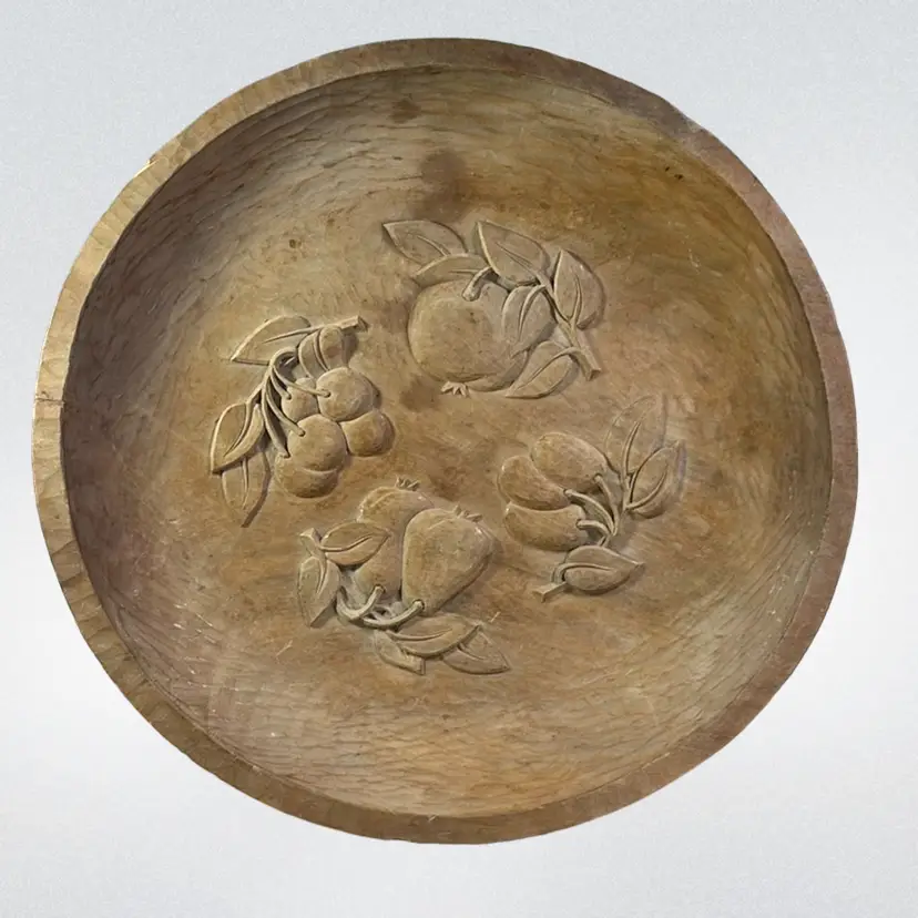 024. Oberammergau Hand Carved Wood Fruit Bowl 14.5” Diameter