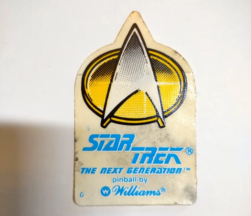 Star Trek The Next Generation Pinball Decal Sticker Promo Original Vintage