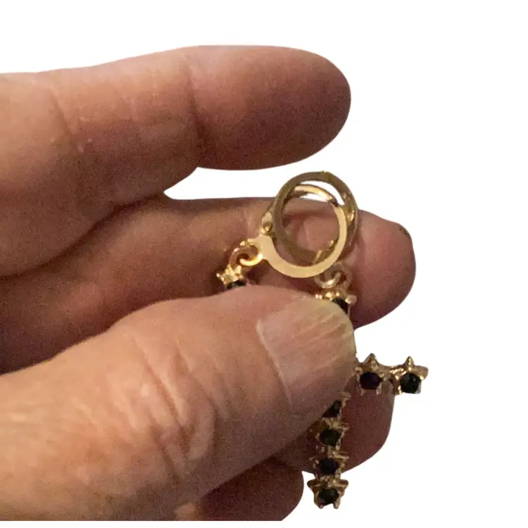 Goldtoned Cross Earrings