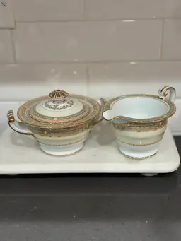 Vintage Noritake Lucetta Creamer & Sugar Set Japan