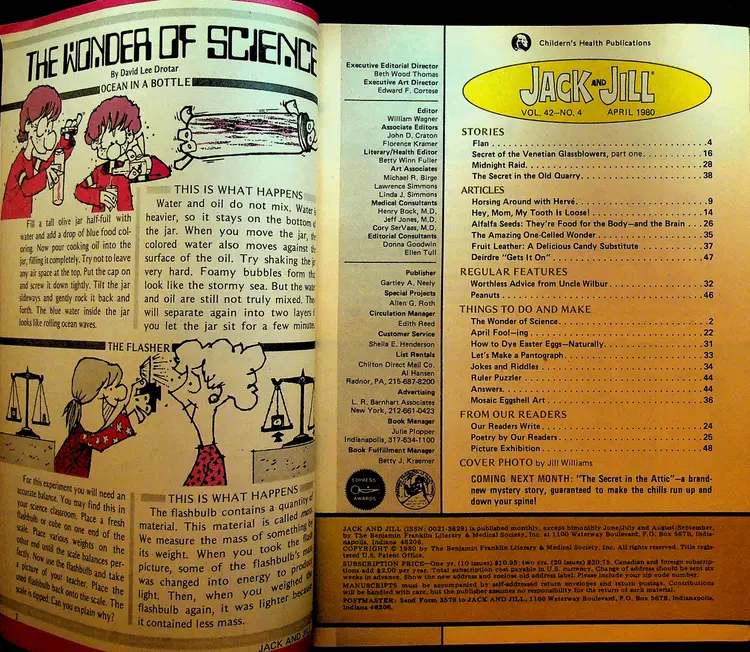 Jack and Jill Magazine April 1980 Fantasy Island Herve Villechaize