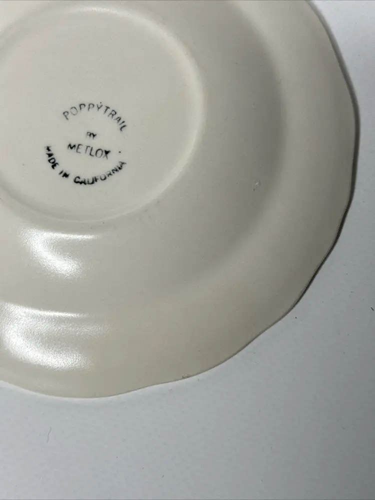 Metlox Poppy trail Antique Grape Embossed Saucers Set Of 8