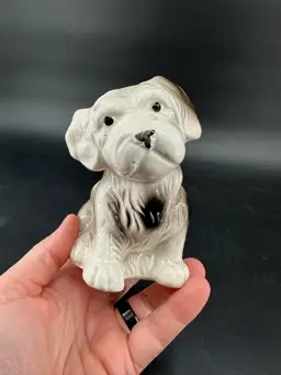 #8 Vintage Terrier Dog Planter 4.5” Tall. Has Crazing. Does Have 2 Imperfection On Face During Production.