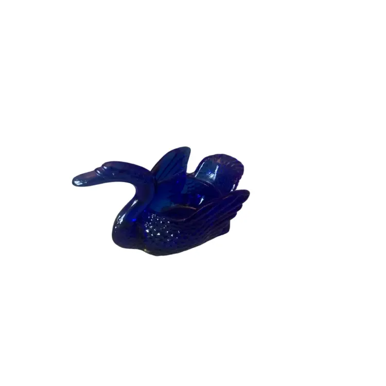 Art Glass Cobalt Blue Swan 2 X 2 1/4 X 2 1/4 Inches