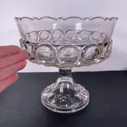 Antique Pedestal Compote Bowl, Early American Pattern Glass - 19th Century - EAPG