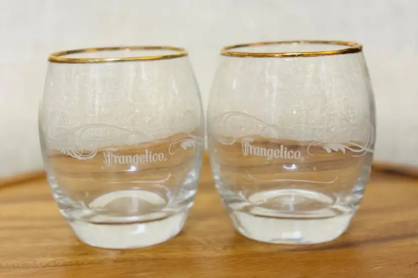 FRANGELICO Liqueur Gold-Rimmed Highball or Rocks Glass, Barware