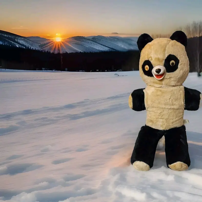 Vintage Columbia Toy Products Vintage Panda Bear 1950's USA plush stuffed animal