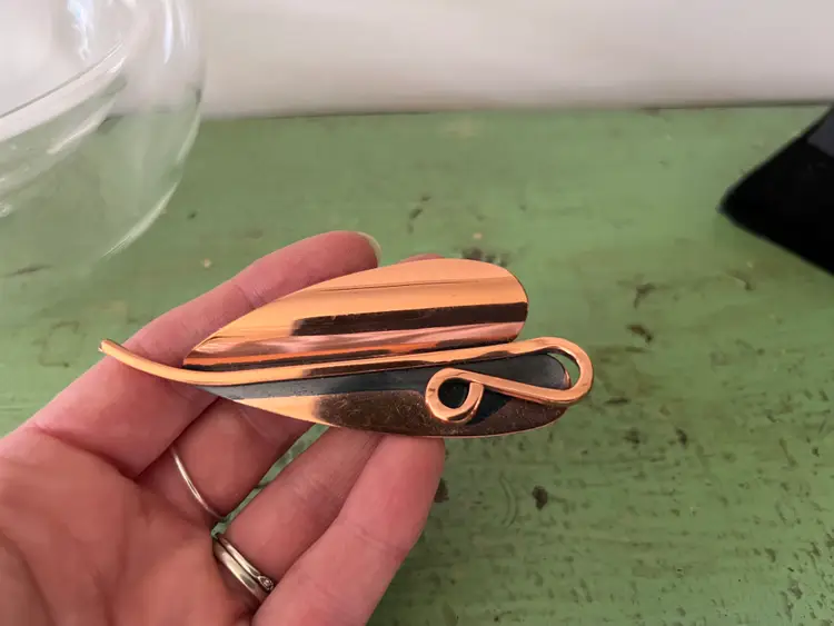 Vintage 60’s Renoir Modernist Abstract Lily Leaf Brooch Pin