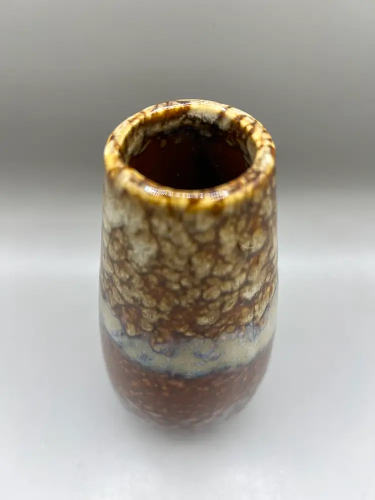 Vintage Lava Glaze Pottery Vase Unsigned 6”