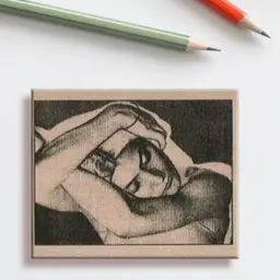 Lady With Arms Art Rubber Stamp