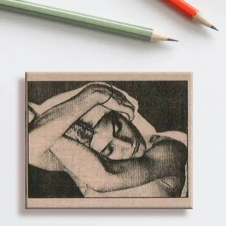 Lady With Arms Art Rubber Stamp