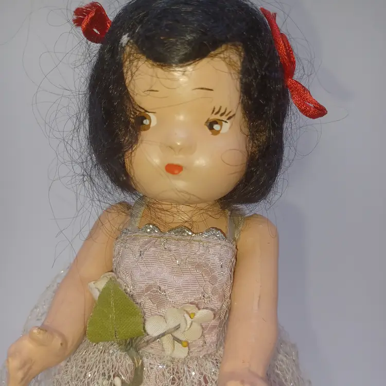 1930s Composition Bridesmaids Doll 8 1/2 in tall w/ stand