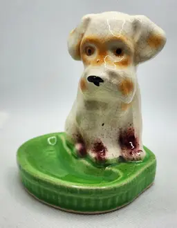 Vintage Nippon Toki Kasha Company Ring / Trinket Dish 1930's Puppy Dog