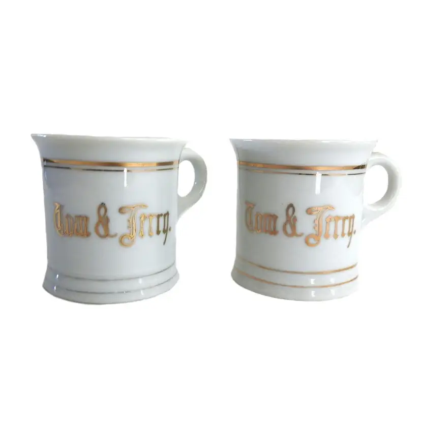 1950s White and Gold Tom and Jerry Espresso Cups Japan