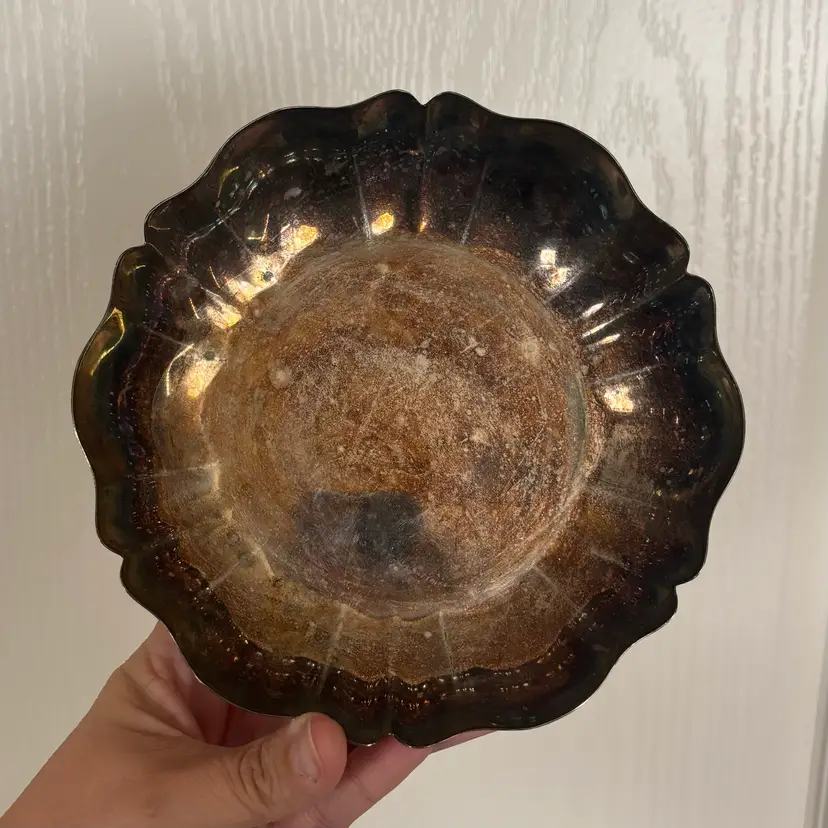 Vintage Silver Plate Footed Scalloped Shell Dish