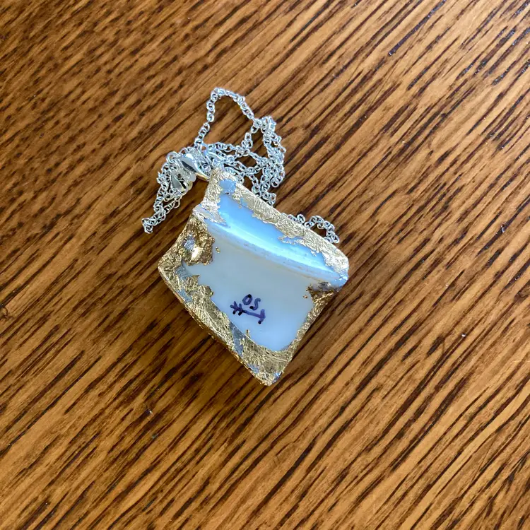 Broken Pottery Artisan Made Grape Pendant Fruit Plate Handcrafted Necklace 1.5 in x 1.75 in